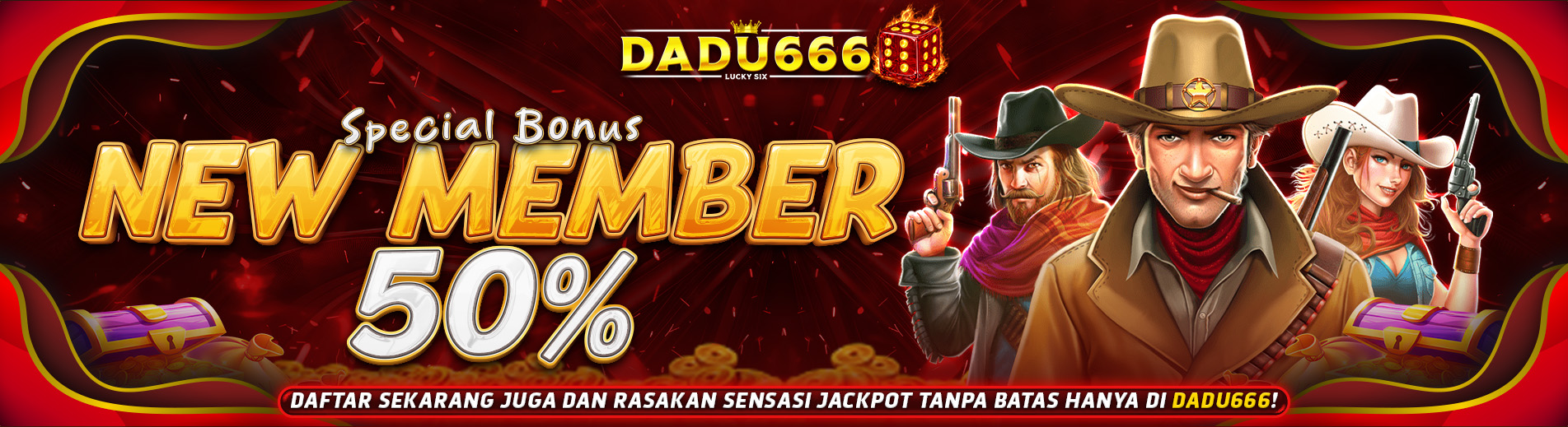 WELCOME BONUS NEW MEMBER 50%